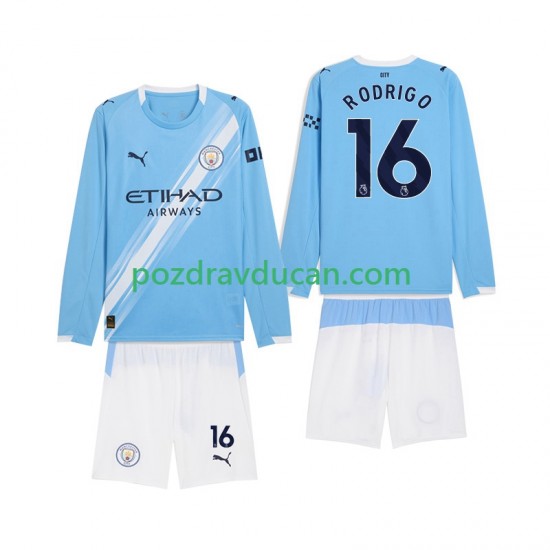 Nogometni Dresovi Manchester City Rodrigo Hernandez 16 Dječji Domaći dres 2025-2026 Dugi Rukav