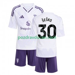 Nogometni Dresovi Manchester United Benjamin Sesko 30 Dječji Gostujući dres 2025-2026 Kratkih Rukava