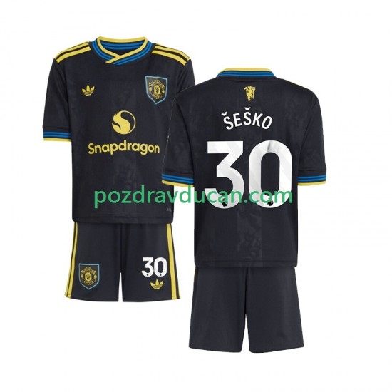 Nogometni Dresovi Manchester United Benjamin Sesko 30 Dječji Treći dres 2025-2026 Kratkih Rukava