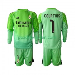 Nogometni Dresovi Real Madrid Thibaut Courtois 1 Dječji Gostujući dres 2025-2026 Dugi Rukav