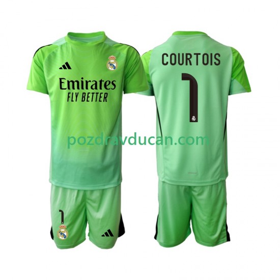 Nogometni Dresovi Real Madrid Thibaut Courtois 1 Dječji Gostujući dres 2025-2026 Kratkih Rukava