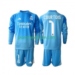 Nogometni Dresovi Real Madrid Thibaut Courtois 1 Dječji Domaći dres 2025-2026 Dugi Rukav