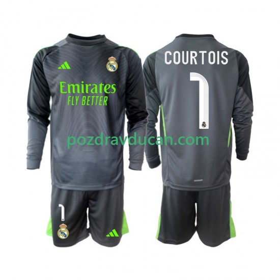Nogometni Dresovi Real Madrid Thibaut Courtois 1 Dječji Treći dres 2025-2026 Dugi Rukav