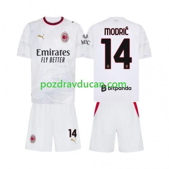 Nogometni Dresovi AC Milan Modrić Luka 14 Dječji Gostujući dres 2026-2027 Kratkih Rukava