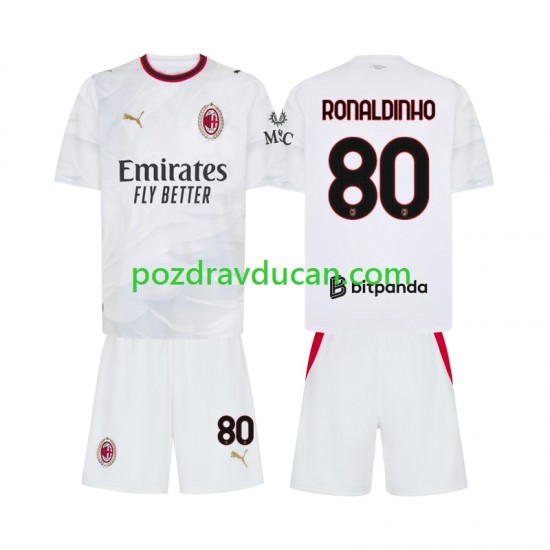 Nogometni Dresovi AC Milan Ronaldinho 80 Dječji Gostujući dres 2026-2027 Kratkih Rukava