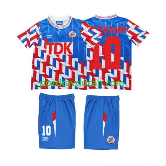 Nogometni Dresovi AFC Ajax BERGKAMP 10 1989 1990 Retro Dječji Gostujući dres Dugi Rukav