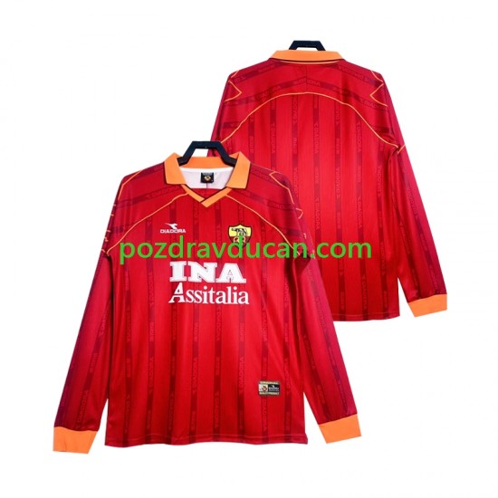 Nogometni Dresovi Roma 2000 Retro Muški Domaći dres 1999 Dugi Rukav