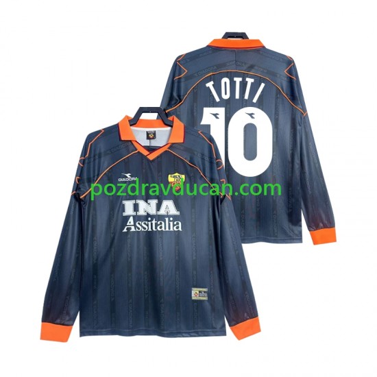 Nogometni Dresovi Roma Totti 10 2000 Retro Muški Treći dres 1999 Dugi Rukav