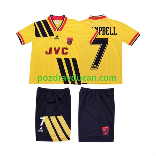 Nogometni Dresovi Arsenal CAMPBELL 7 1993 Retro Dječji Gostujući dres 1994 Kratkih Rukava