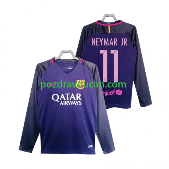 Nogometni Dresovi FC Barcelona Neymar JR 11 2016 2017 Retro Muški Gostujući dres Dugi Rukav
