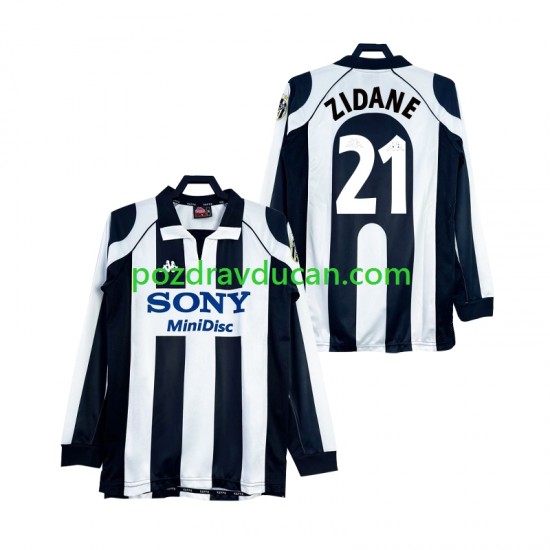 Nogometni Dresovi Juventus ZIDANE 21 1997 Retro Muški Domaći dres 1998 Dugi Rukav