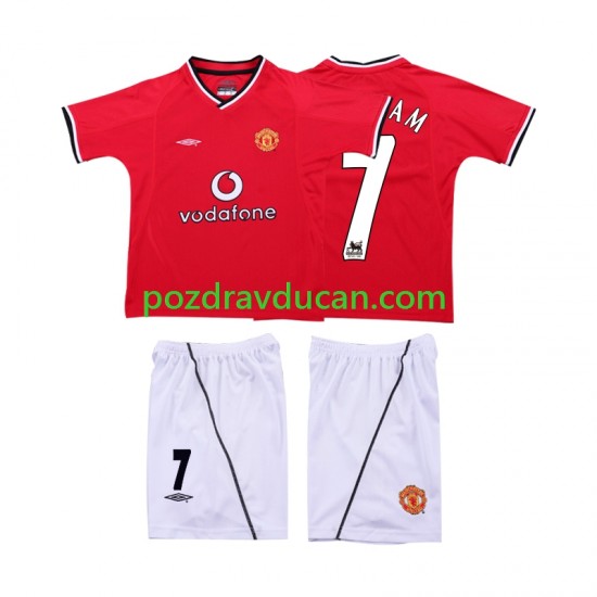 Nogometni Dresovi Manchester United BECKHAM 7 2000 Retro Dječji Domaći dres 2002 Kratkih Rukava