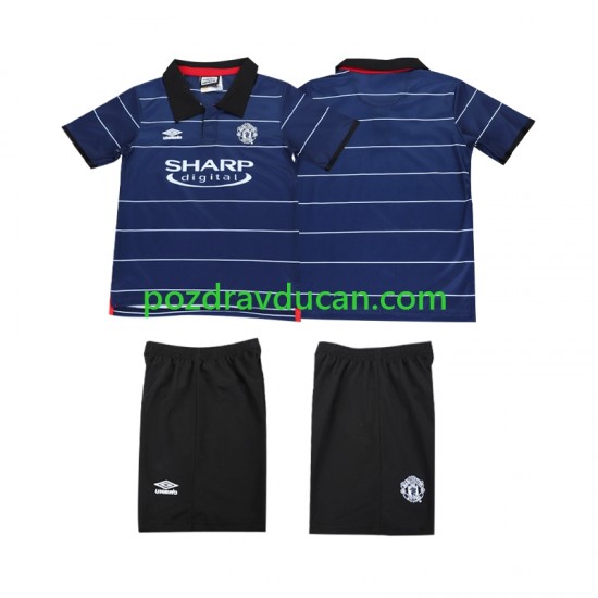 Nogometni Dresovi Manchester United 2000 Retro Dječji Gostujući dres 1999 Kratkih Rukava