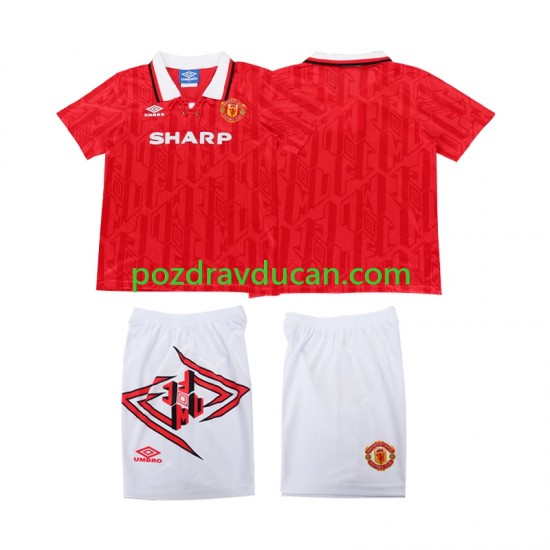 Nogometni Dresovi Manchester United 1993 Retro Dječji Domaći dres 1994 Kratkih Rukava