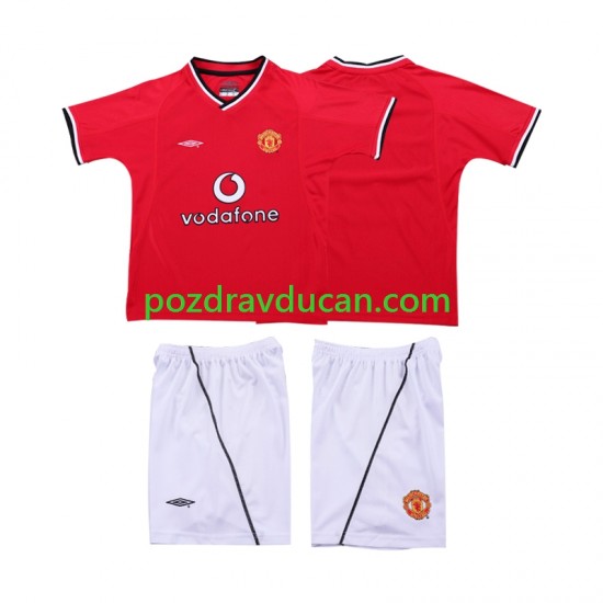 Nogometni Dresovi Manchester United 2000 Retro Dječji Domaći dres 2002 Kratkih Rukava