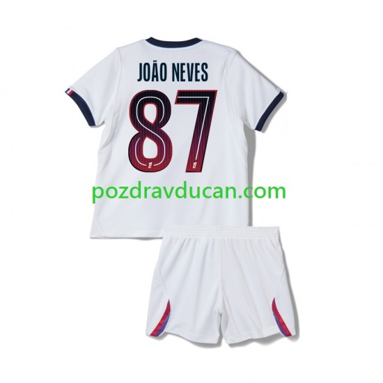 Nogometni Dresovi Paris Saint-Germain Joao Neves 87 Dječji Gostujući dres 2026-2027 Kratkih Rukava