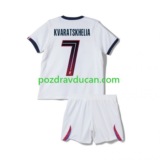 Nogometni Dresovi Paris Saint-Germain Khvicha Kvaratskhelia 7 Dječji Gostujući dres 2026-2027 Kratkih Rukava
