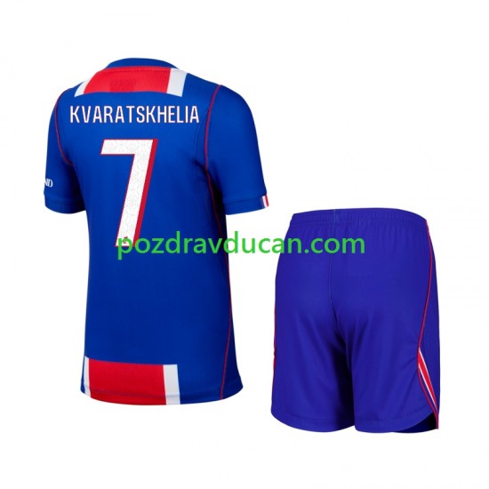Nogometni Dresovi Paris Saint-Germain Khvicha Kvaratskhelia 7 Dječji Domaći dres 2026-2027 Kratkih Rukava