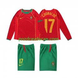 Nogometni Dresovi Portugal Cristiano Ronaldo 17 Retro Dječji Domaći dres 2004 Dugi Rukav