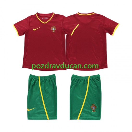 Nogometni Dresovi Portugal Retro Dječji Domaći dres 2002 Kratkih Rukava