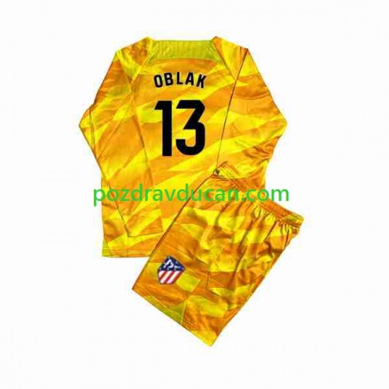 Nogometni Dresovi Atlético Madrid Jan Oblak 13 Orangecolor Vratar Dječji 2023-2024 Dugi Rukav