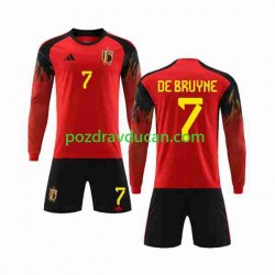 Nogometni Dresovi Belgija De Bruyne 7 Dječji Domaći dres World Cup 2022 Dugi Rukav