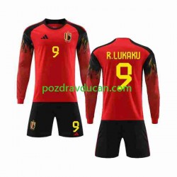 Nogometni Dresovi Belgija R.LUKAKU 9 Dječji Domaći dres World Cup 2022 Dugi Rukav