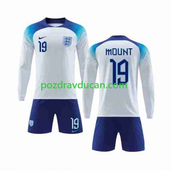 Nogometni Dresovi Engleska Mount 19 Dječji Domaći dres World Cup 2022 Dugi Rukav