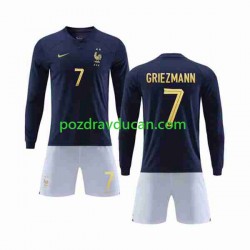 Nogometni Dresovi Francuska Griezmann 7 Dječji Domaći dres World Cup 2022 Dugi Rukav