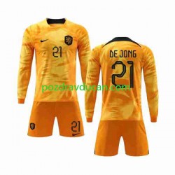 Nogometni Dresovi Nizozemska De Jong 21 Dječji Domaći dres World Cup 2022 Dugi Rukav