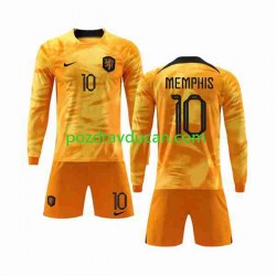 Nogometni Dresovi Nizozemska Memphis 10 Dječji Domaći dres World Cup 2022 Dugi Rukav