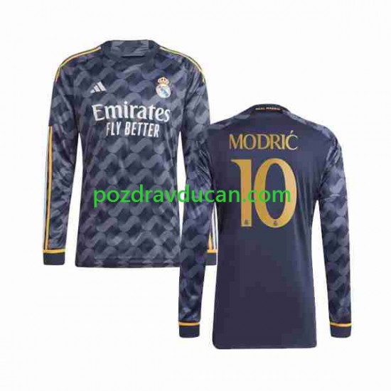 Nogometni Dresovi Real Madrid Modrić Luka 10 Muški Gostujući dres 2023-2024 Dugi Rukav