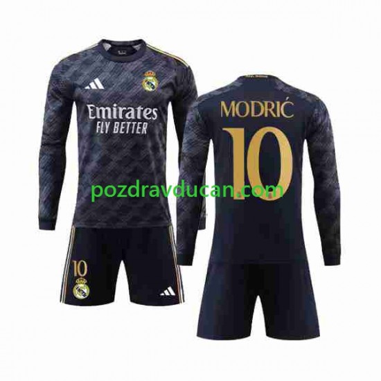Nogometni Dresovi Real Madrid Modrić Luka 10 Dječji Gostujući dres 2023-2024 Dugi Rukav