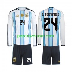 Nogometni Dresovi Argentina Enzo Fernandez 24 Dječji Domaći dres World Cup 2026 Dugi Rukav