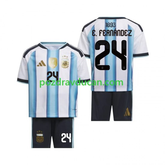 Nogometni Dresovi Argentina Enzo Fernandez 24 Dječji Domaći dres World Cup 2026 Kratkih Rukava