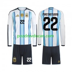 Nogometni Dresovi Argentina Franco Mastantuono 22 Dječji Domaći dres World Cup 2026 Dugi Rukav