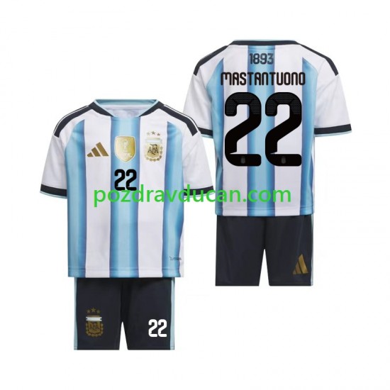 Nogometni Dresovi Argentina Franco Mastantuono 22 Dječji Domaći dres World Cup 2026 Kratkih Rukava