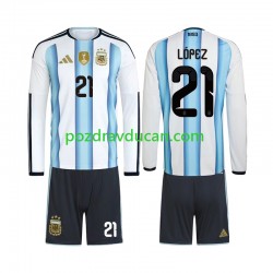 Nogometni Dresovi Argentina Jose Manuel Lopez 21 Dječji Domaći dres World Cup 2026 Dugi Rukav