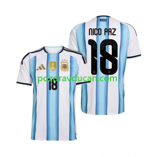 Nogometni Dresovi Argentina Nico Paz 18 Muški Domaći dres World Cup 2026 Kratkih Rukava