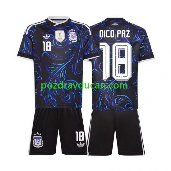 Nogometni Dresovi Argentina Nico Paz 18 Dječji Gostujući dres World Cup 2026 Kratkih Rukava