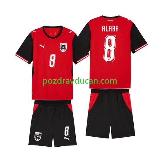Nogometni Dresovi Austrija David Alaba 8 Dječji Domaći dres World Cup 2026 Kratkih Rukava