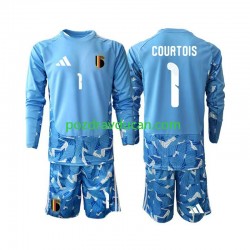 Nogometni Dresovi Belgija Thibaut Courtois 1 Vratar Dječji Domaći dres World Cup 2026 Dugi Rukav