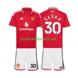 Nogometni Dresovi Manchester United Benjamin Sesko 30 Dječji Domaći dres 2026-2027 Kratkih Rukava
