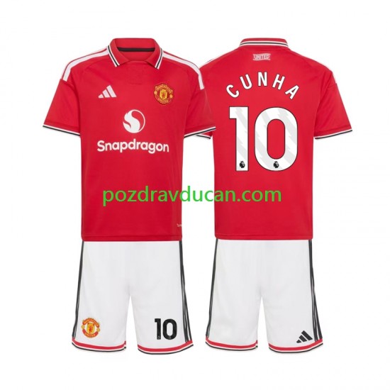 Nogometni Dresovi Manchester United Matheus Cunha 10 Dječji Domaći dres 2026-2027 Kratkih Rukava