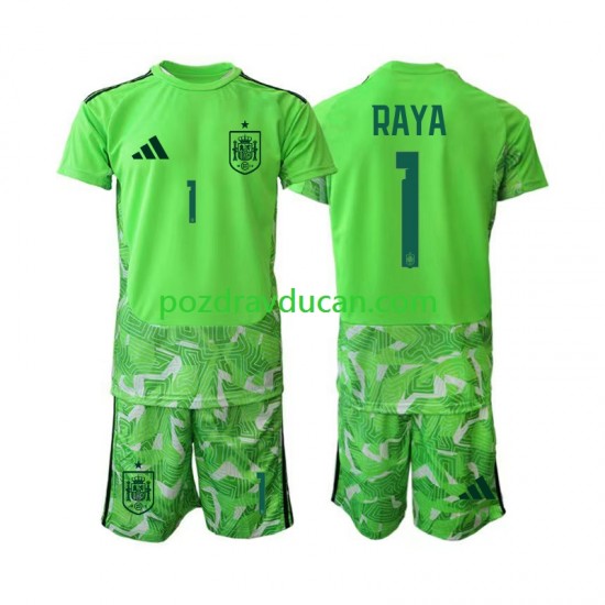 Nogometni Dresovi Španjolska David Raya 1 6th Green color Vratar Dječji World Cup 2026 Kratkih Rukava