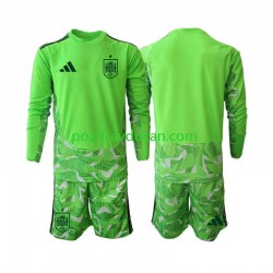 Nogometni Dresovi Španjolska 6th Green color Vratar Dječji World Cup 2026 Dugi Rukav