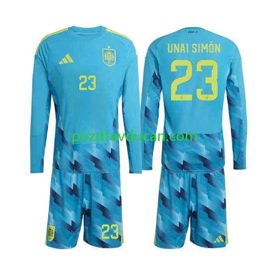 Nogometni Dresovi Španjolska Unai Simon 23 Vratar Dječji Domaći dres World Cup 2026 Dugi Rukav