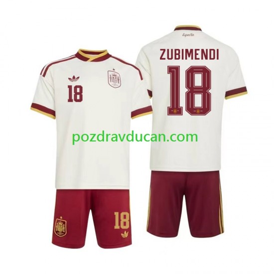 Nogometni Dresovi Španjolska Martin Zubimendi 18 Dječji Gostujući dres World Cup 2026 Kratkih Rukava
