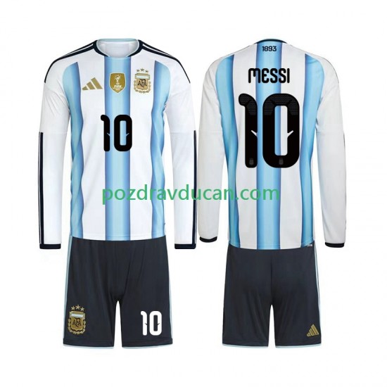 Nogometni Dresovi Argentina Lionel Messi 10 Dječji Domaći dres World Cup 2026 Dugi Rukav
