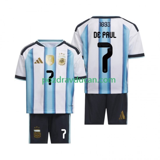 Nogometni Dresovi Argentina Rodrigo De Paul 7 Dječji Domaći dres World Cup 2026 Kratkih Rukava